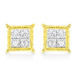 14K White Gold 1.0 Cttw 4-Prong Set Brilliant Round-Cut Solitaire Lab Grown Diamond Push Back Stud Earrings