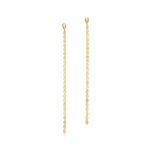 14KY 3" Mirror Chain Drop Earring
