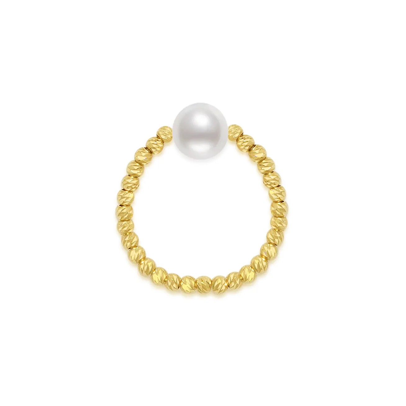 18k Solid Gold Akoya Pearl Ring KR00036