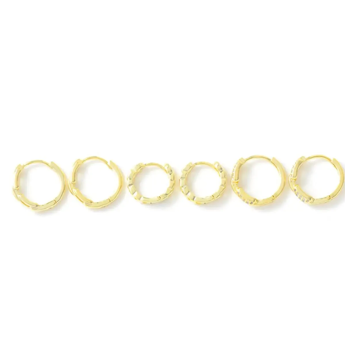 3 Pairs Platinum Plated Hoop Earrings Set