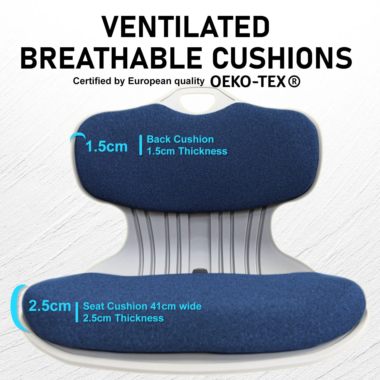 4 Set Blue Slender Chair Posture Correction Seat Floor Lounge Stackable by Samgong
