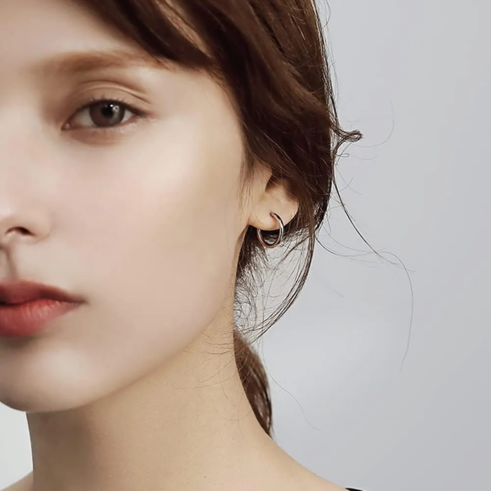 5-10 Pairs Small Gold Silver Hoop Earrings for Women, Stainless Steel Earrings Set Mens Lightweight Thin Hypoallergenic Nickel Free Small Earings