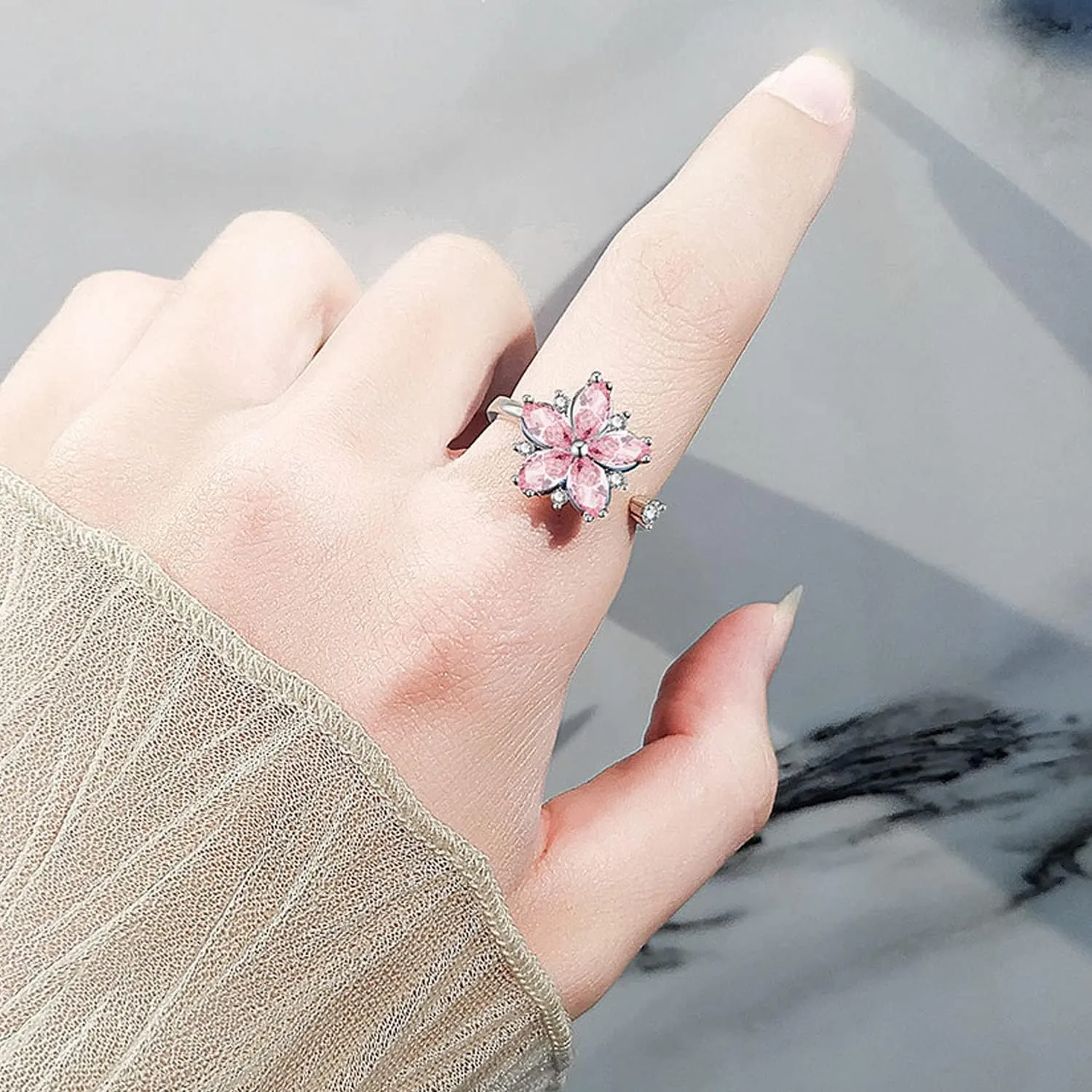 925 Silver Ring, Adjustable silver rings for women, open thumb rings finger rings, zirconia rings statement rings Adjustable Rings Stackable open rings Band for Women