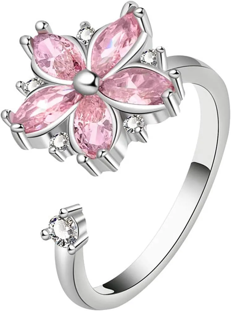 925 Silver Ring, Adjustable silver rings for women, open thumb rings finger rings, zirconia rings statement rings Adjustable Rings Stackable open rings Band for Women