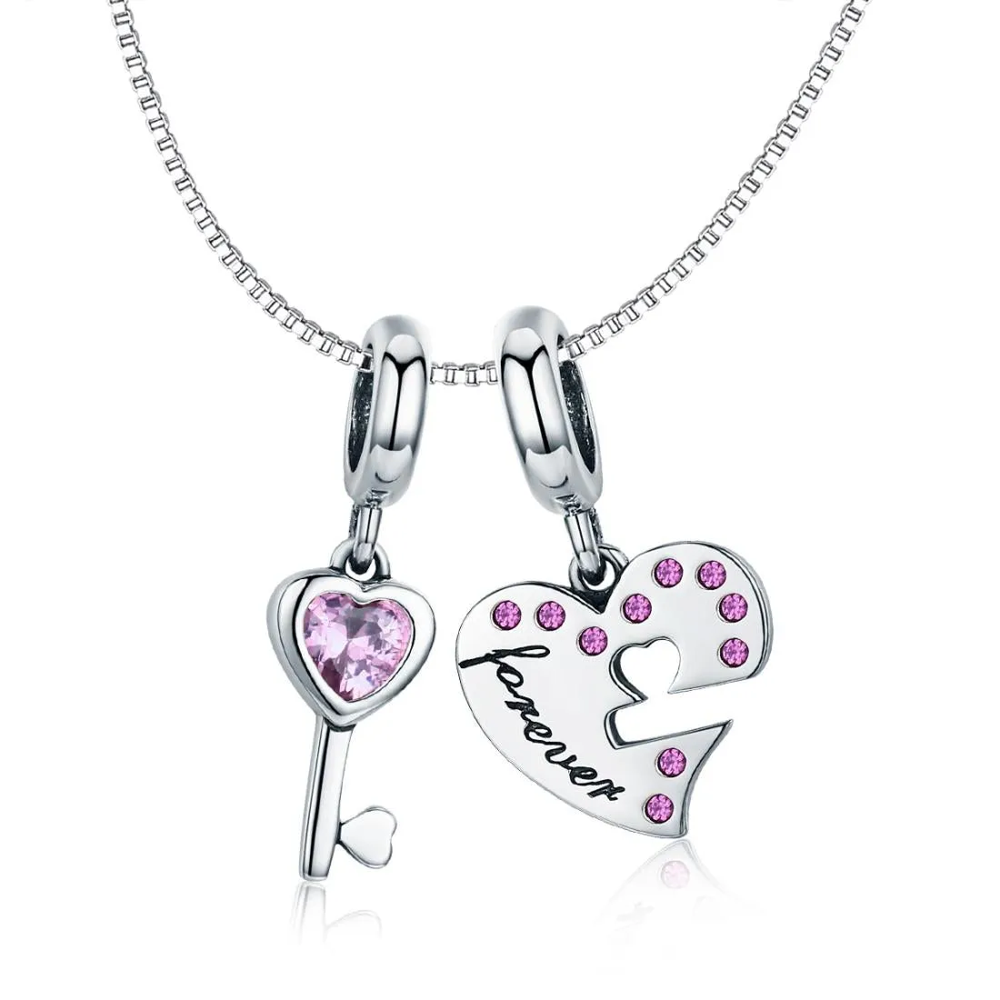 925 Sterling Silver Diamond Heart Spoon Bracelet