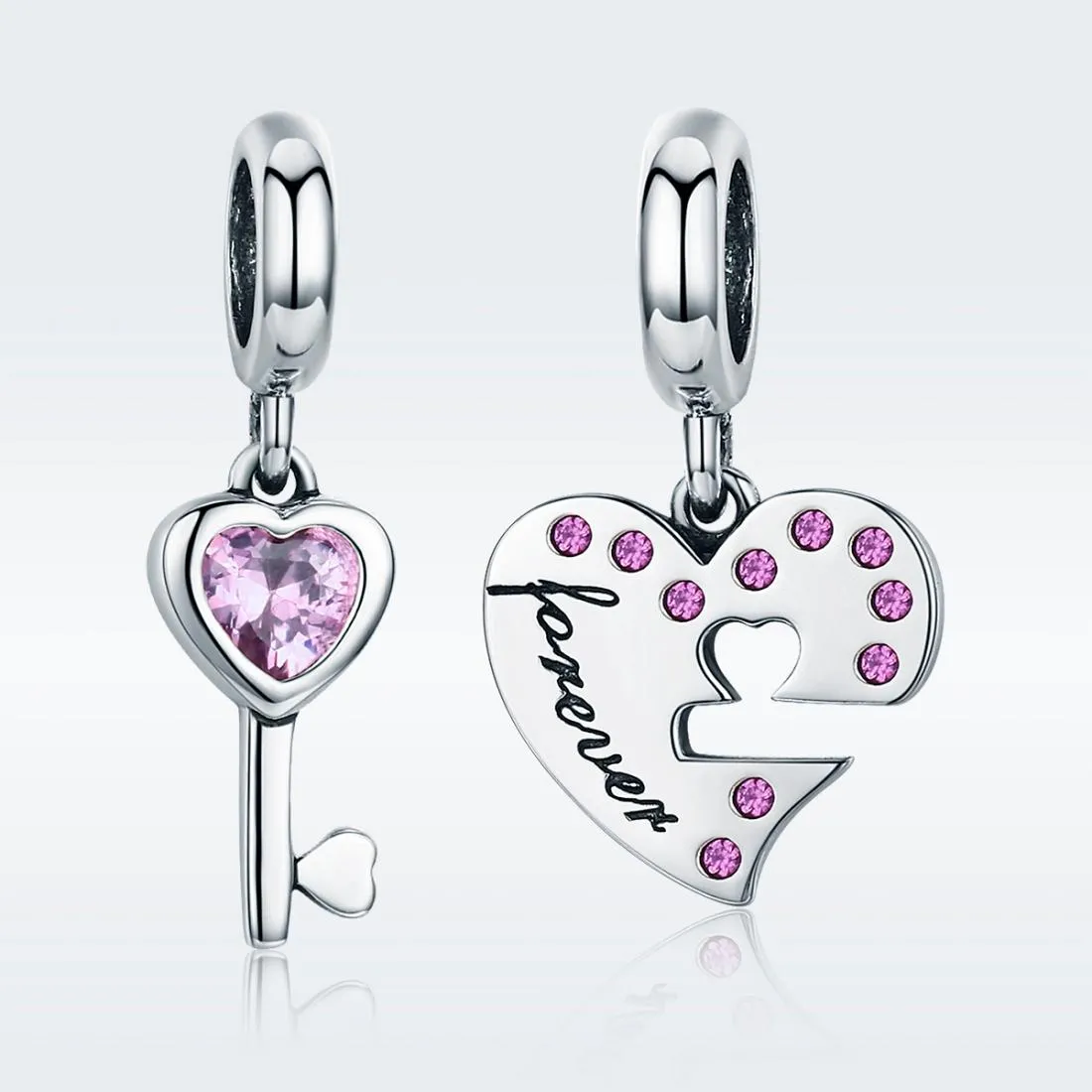 925 Sterling Silver Diamond Heart Spoon Bracelet