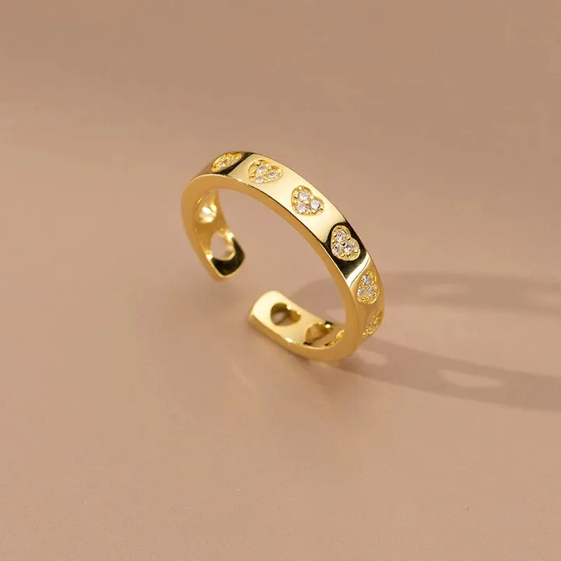 925 Sterling Silver Heart Finger Ring