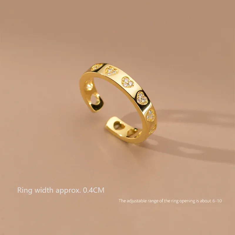 925 Sterling Silver Heart Finger Ring