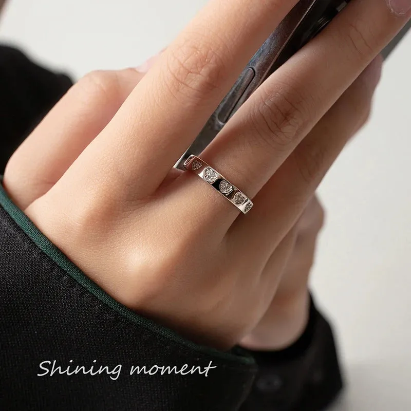 925 Sterling Silver Heart Finger Ring