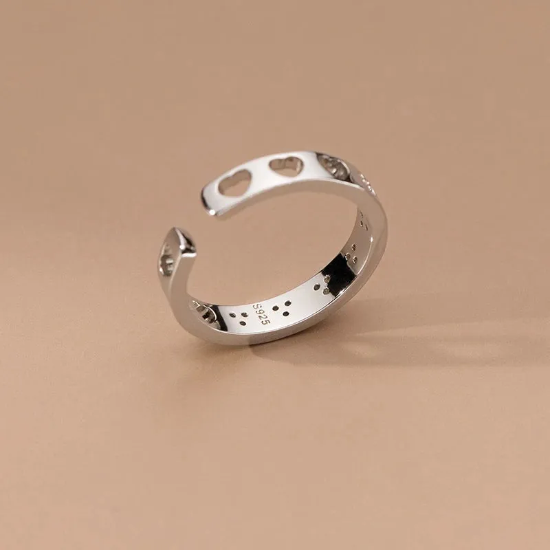 925 Sterling Silver Heart Finger Ring