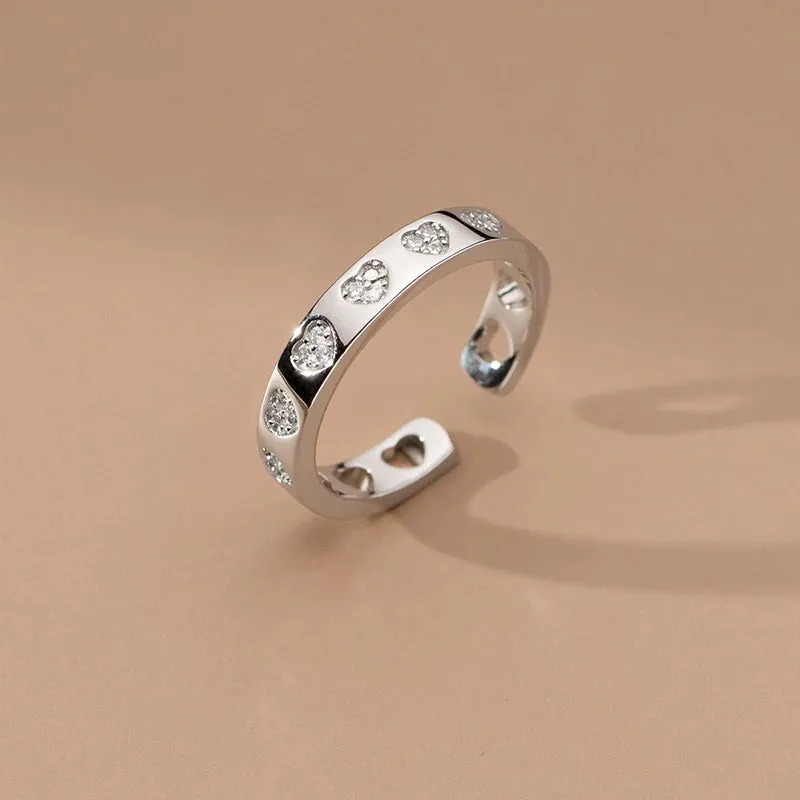 925 Sterling Silver Heart Finger Ring