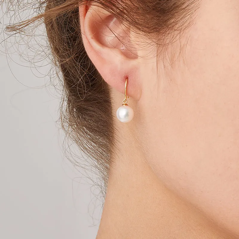 Akoya Pearl 18K Gold Classic Hook Earrings