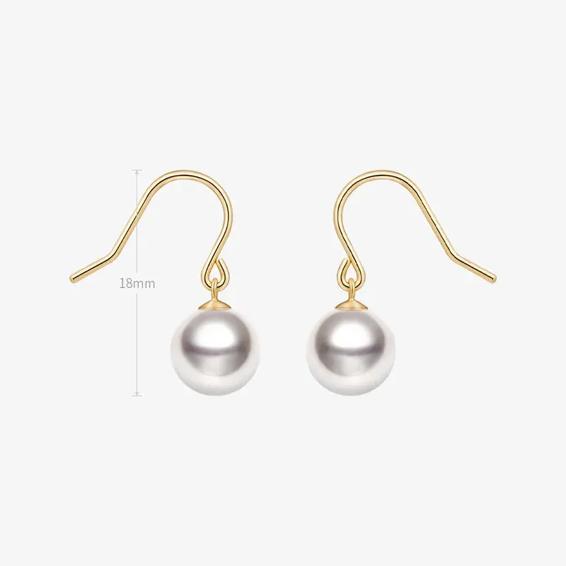 Akoya Pearl 18K Gold Classic Hook Earrings