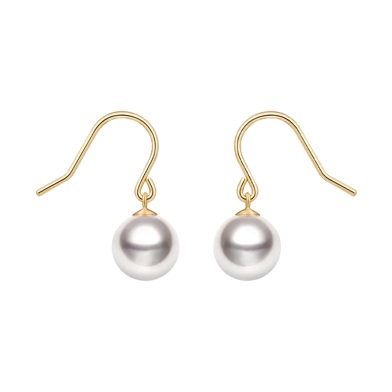Akoya Pearl 18K Gold Classic Hook Earrings