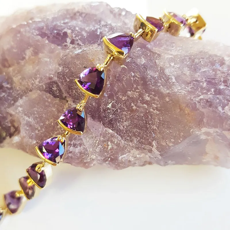 Amethyst Trillion Tennis Bracelet