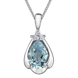Aquamarine and Diamond Pendant