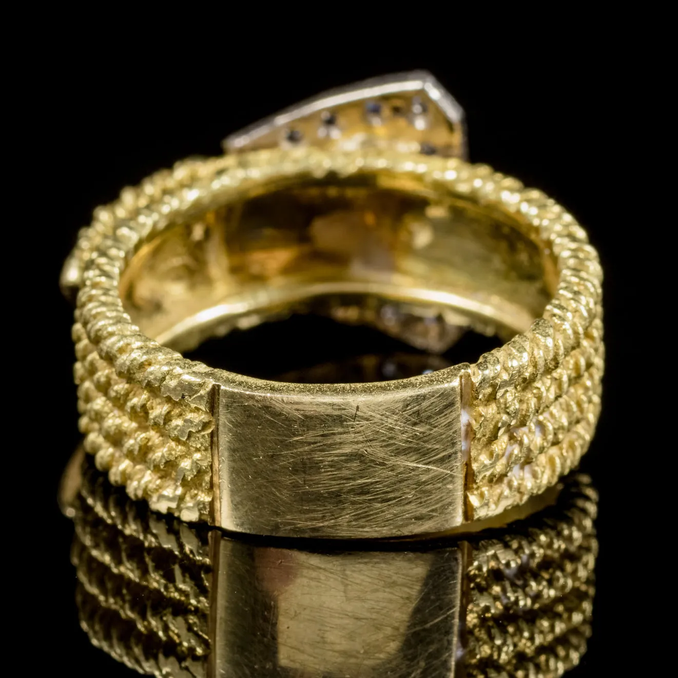 Art Deco Diamond Buckle Ring Solid 18Ct Gold