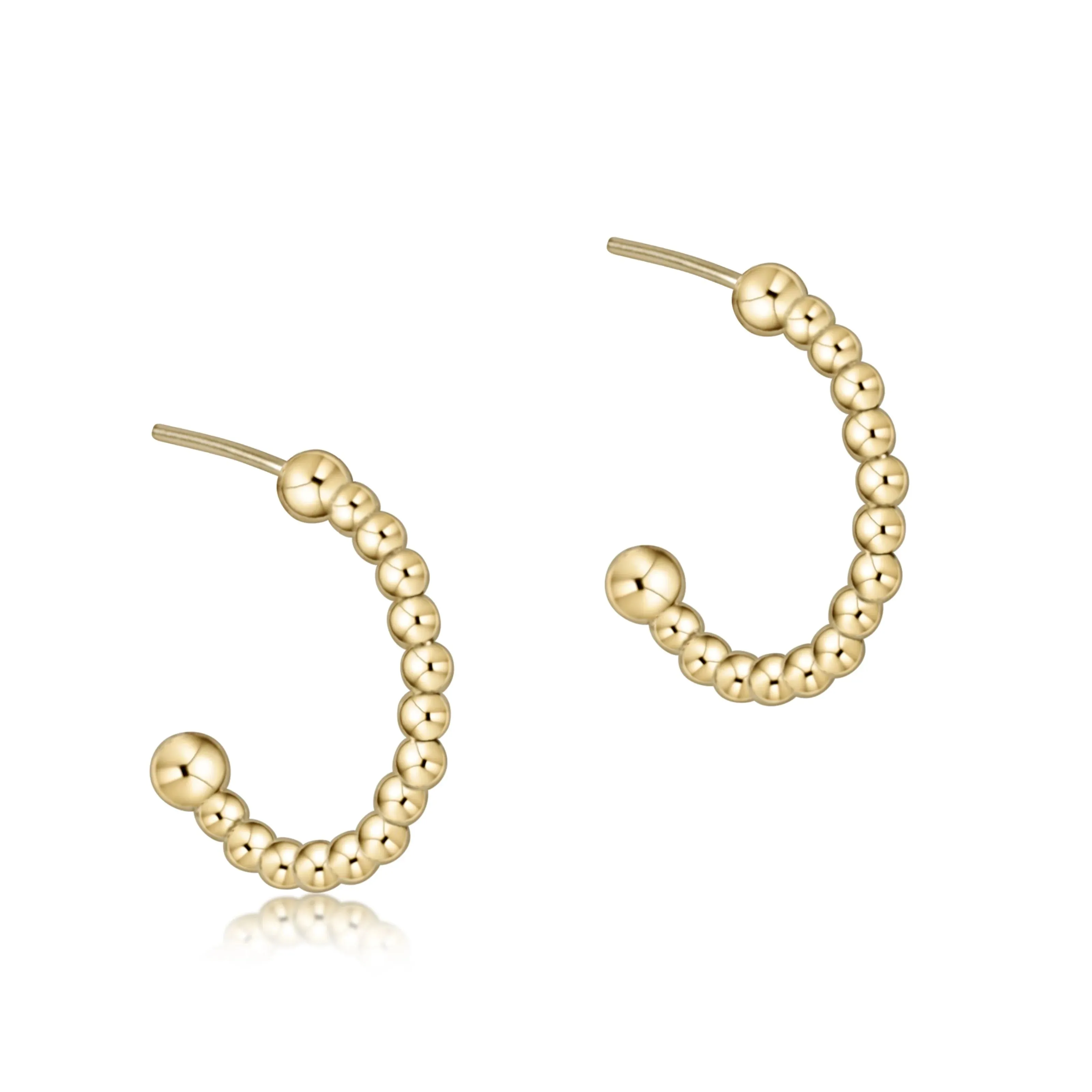 Beaded Classic 1" Post Hoop Earrings