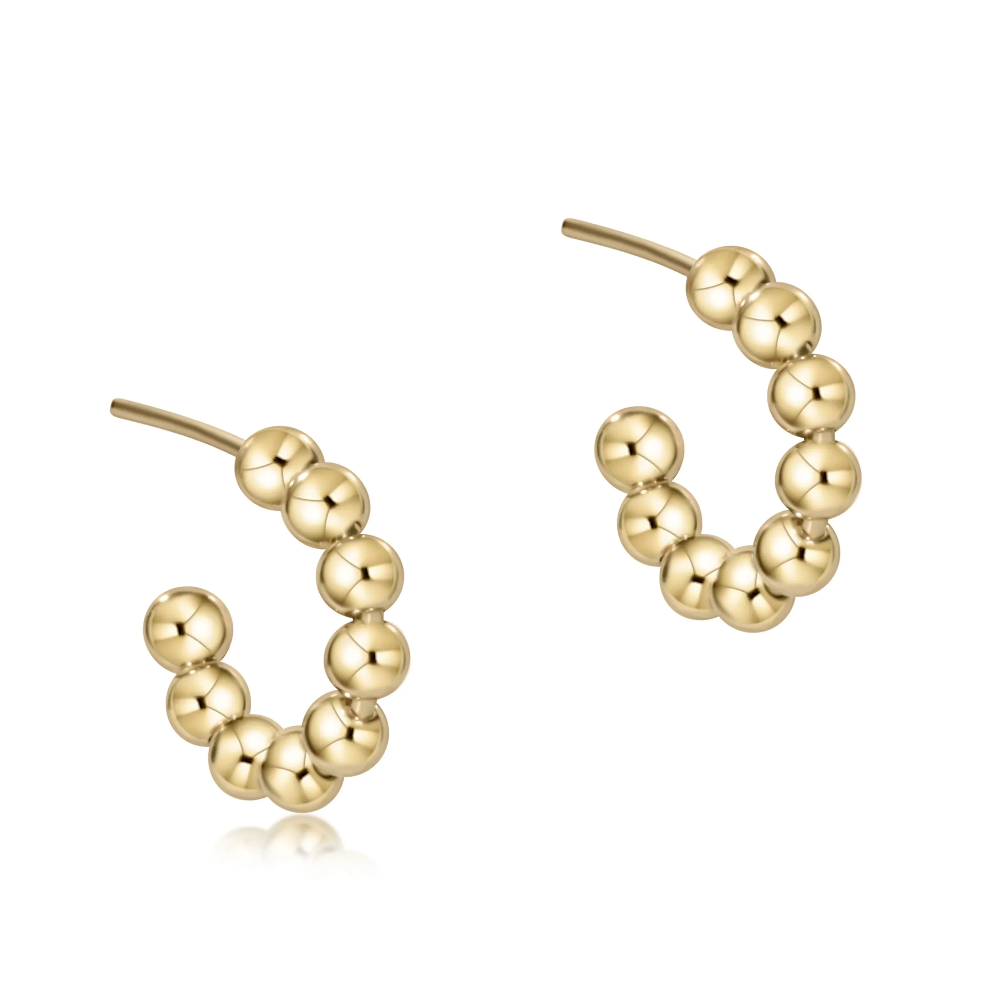 Beaded Classic 1" Post Hoop Earrings