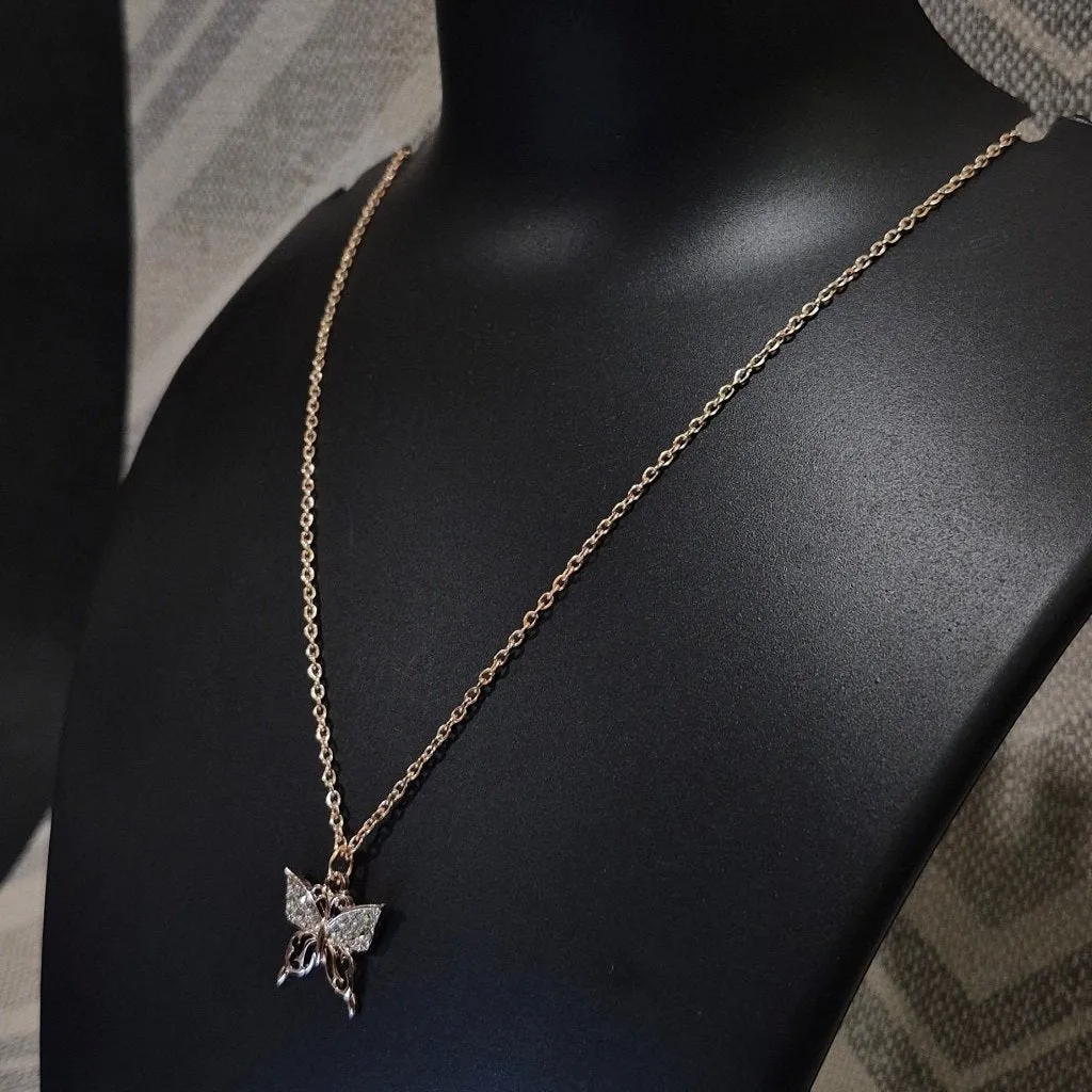 Beauty-fly Golden necklace diamond pendant for Girls women others daily party wears
