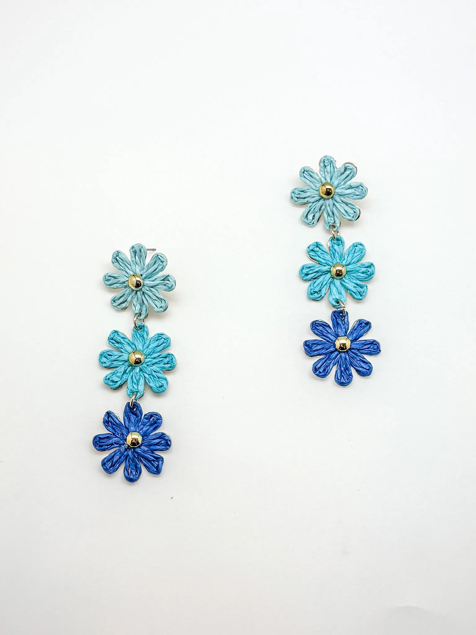Bethel Flower Earrings in Multi-Blue