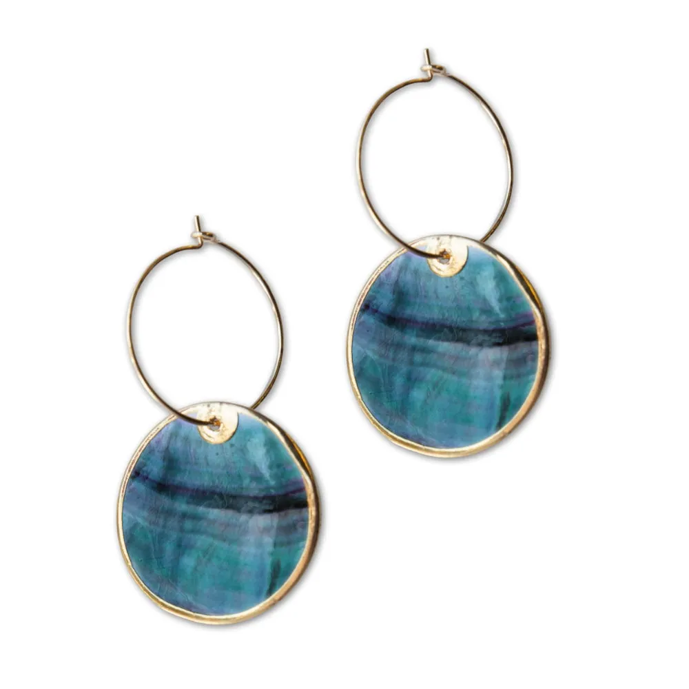 Black Capiz Shell Earrings