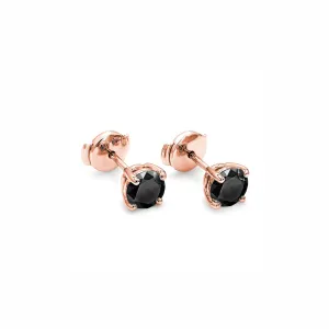 Black Diamond Solitaire Earrings