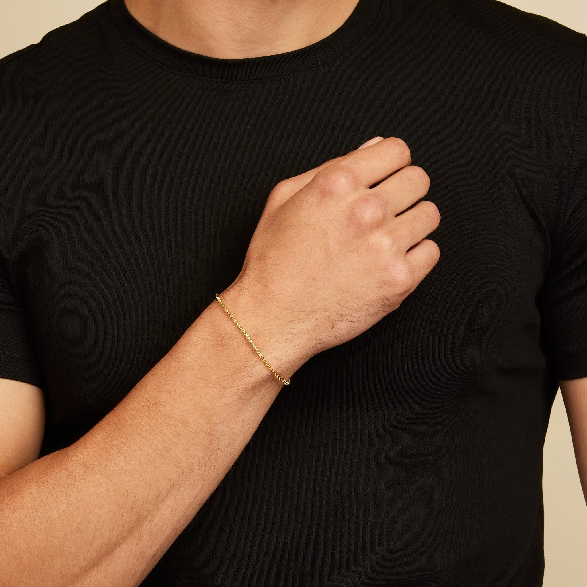 Box Chain Bracelet, Gold Vermeil (2.5mm)