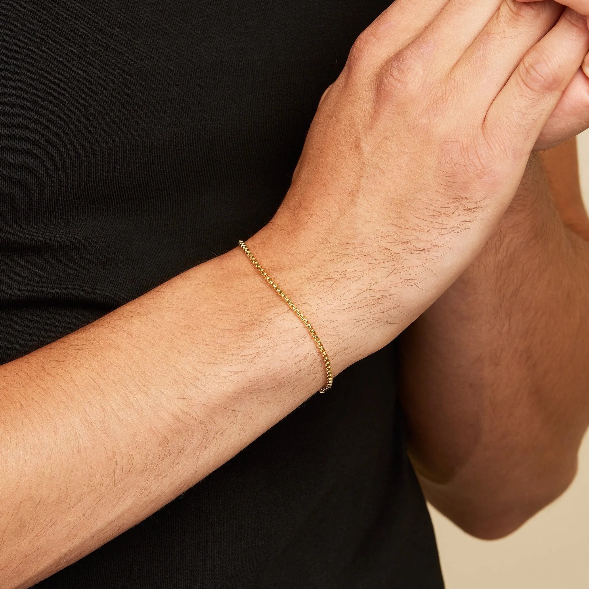 Box Chain Bracelet, Gold Vermeil (2.5mm)