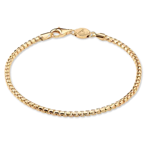 Box Chain Bracelet, Gold/Stainless Steel (2.5mm)