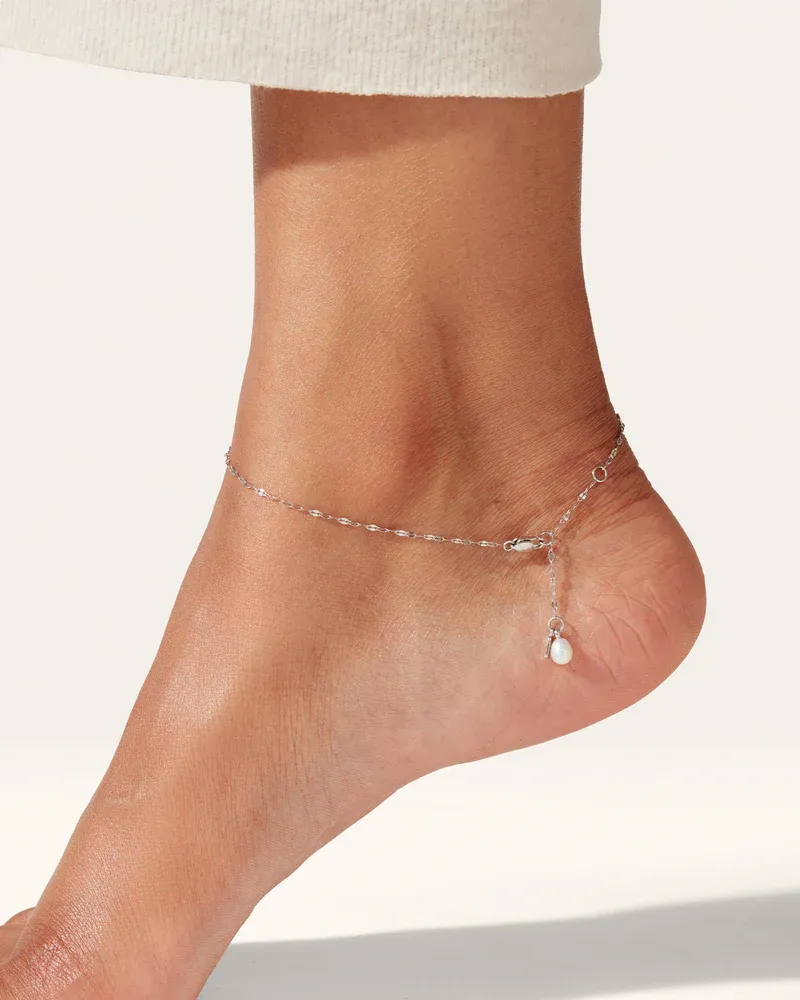 Capri Anklet (Silver   Pearl)