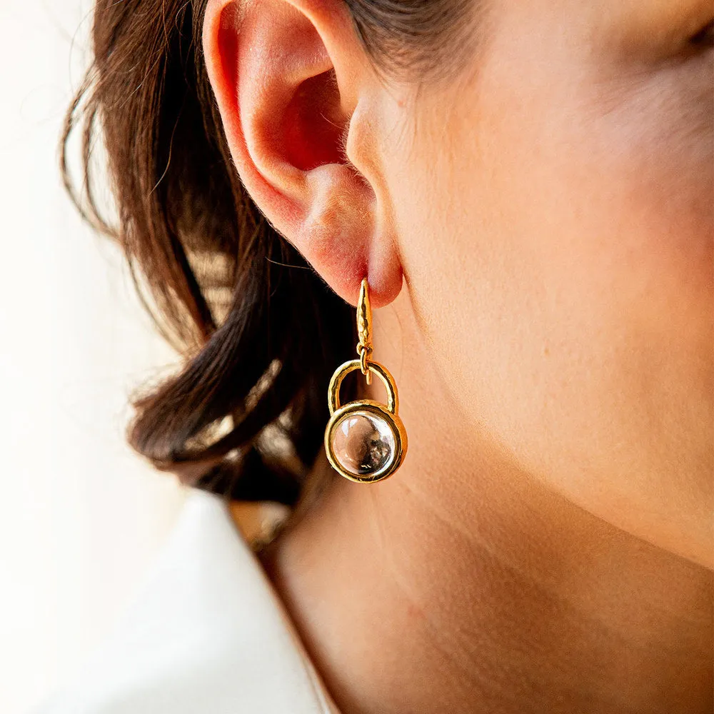 Capucine de Wullf Blandine Circle Drop Earrings with Clear Quartz