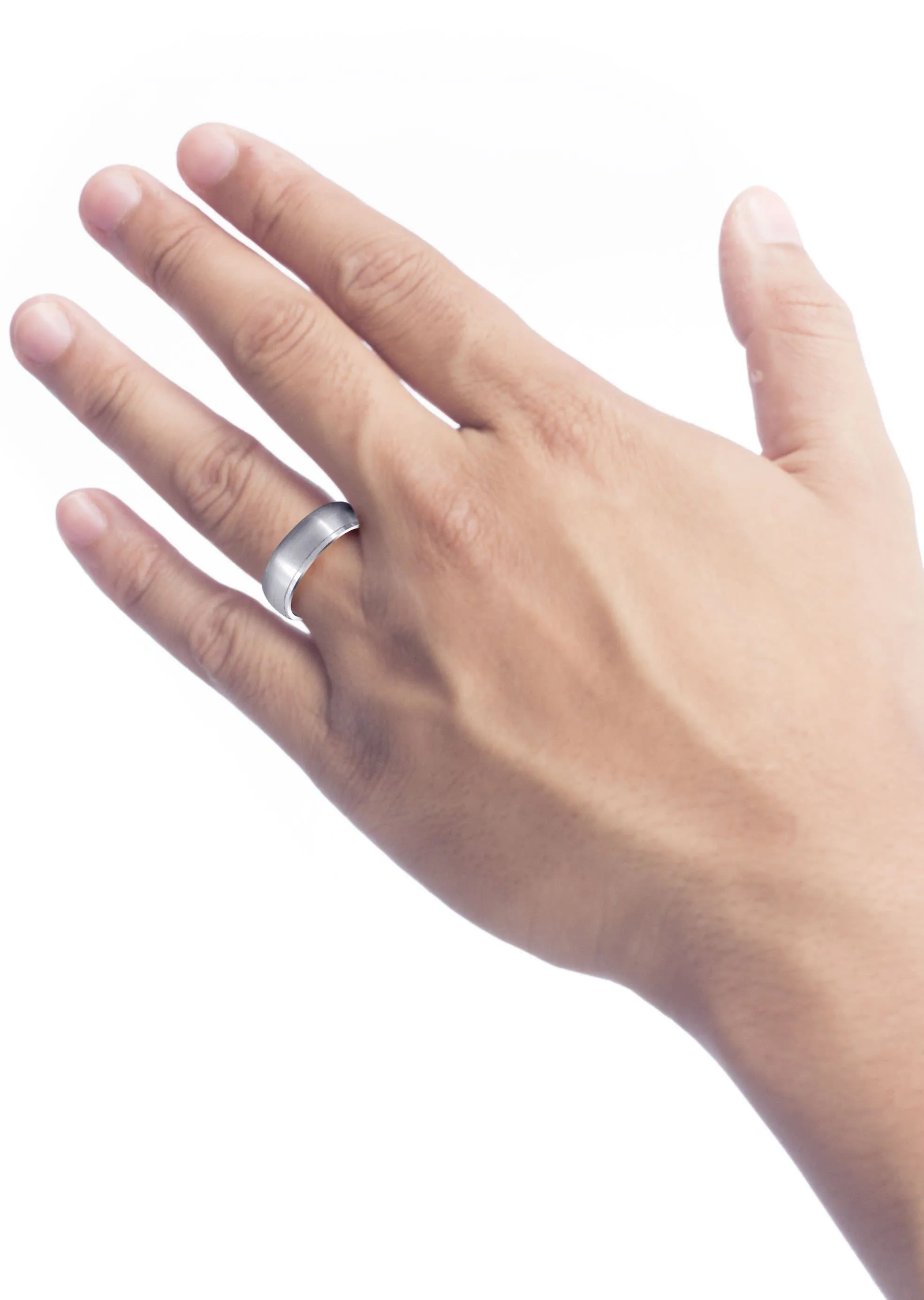 Carved Simple Mens Wedding Band | Satin Finish (Joseph)