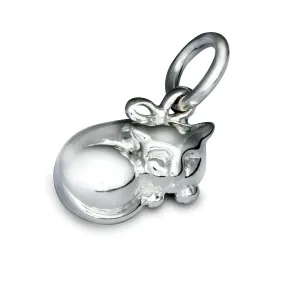 Cat Silver Charm