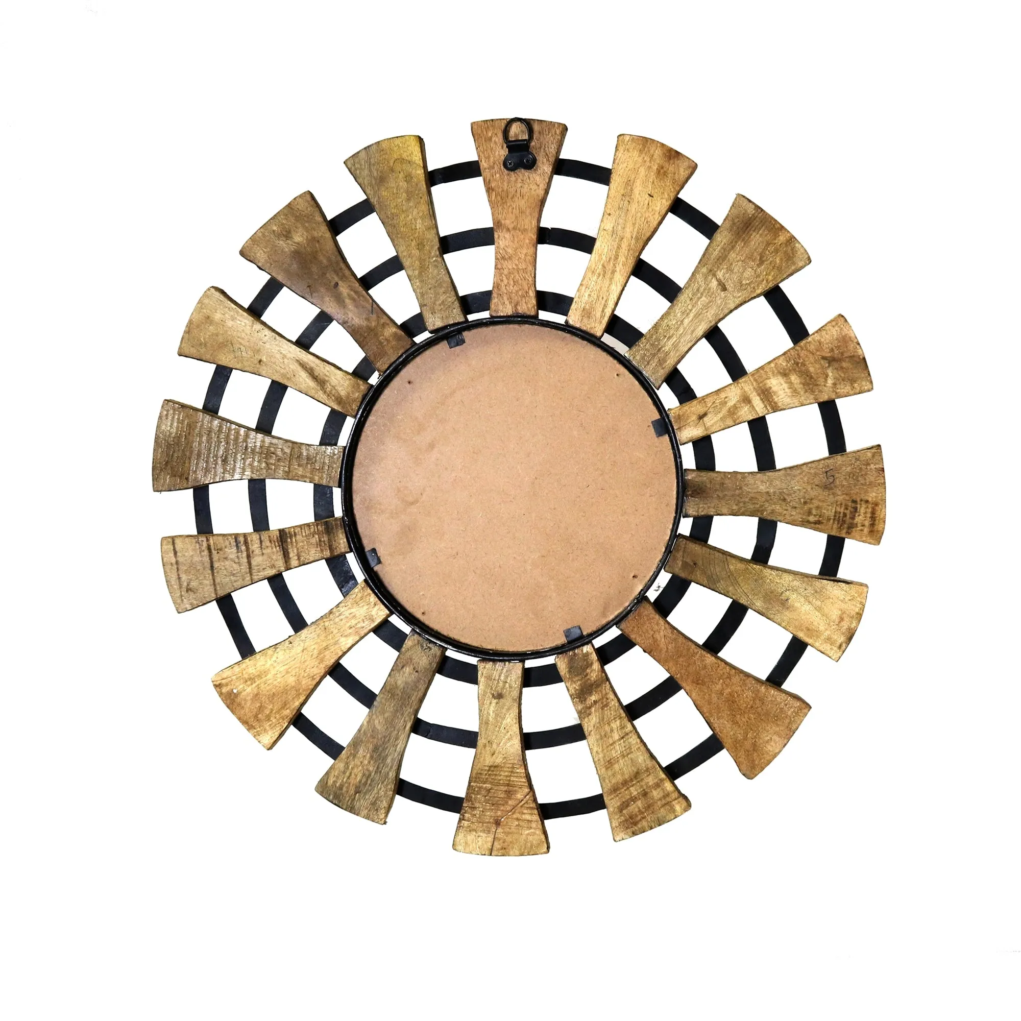 Cayden Round Wood Mirror