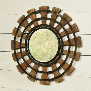 Cayden Round Wood Mirror