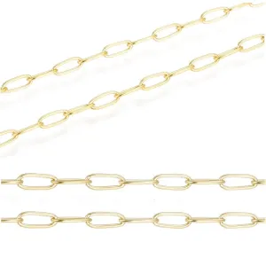 Chain Thin Mesh Paper Clip Gold Stainless Steel 5x2mm (50cm)