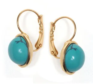 Classic Golden Turquoise Earrings