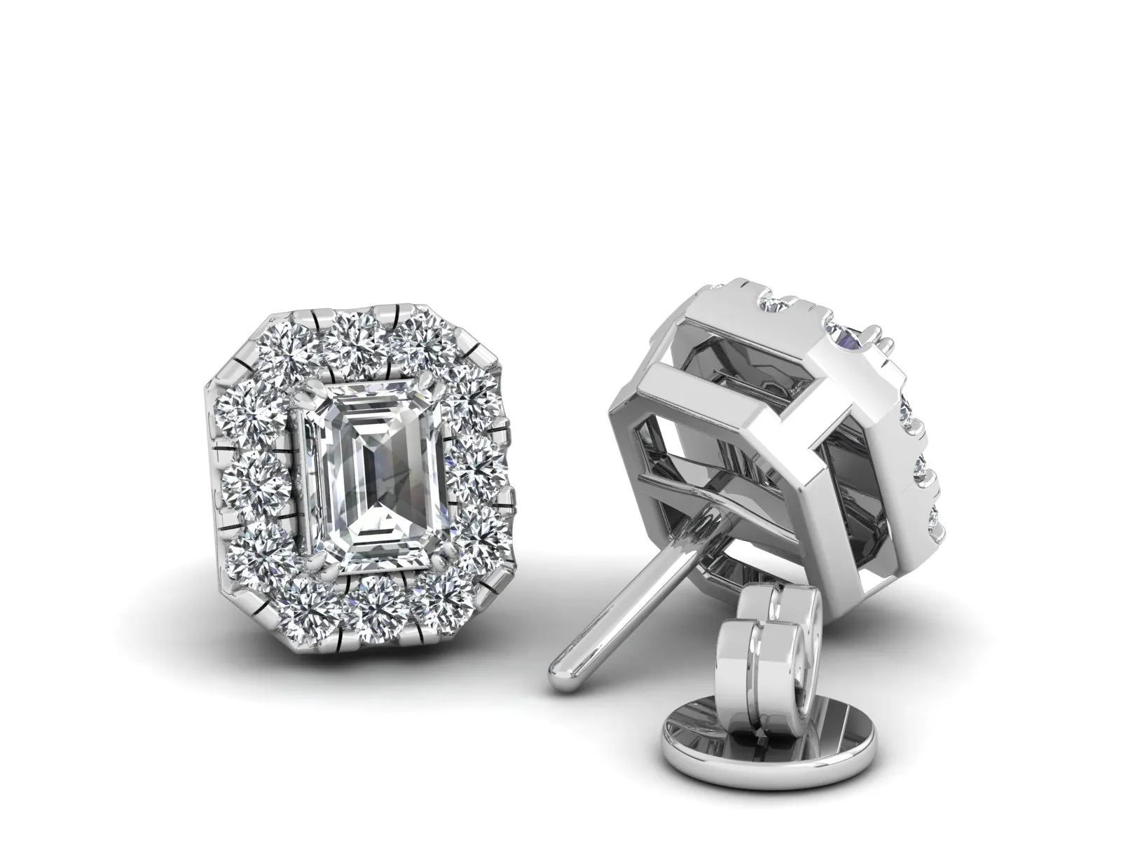 Classic Halo Earrings - 0.77 ct.