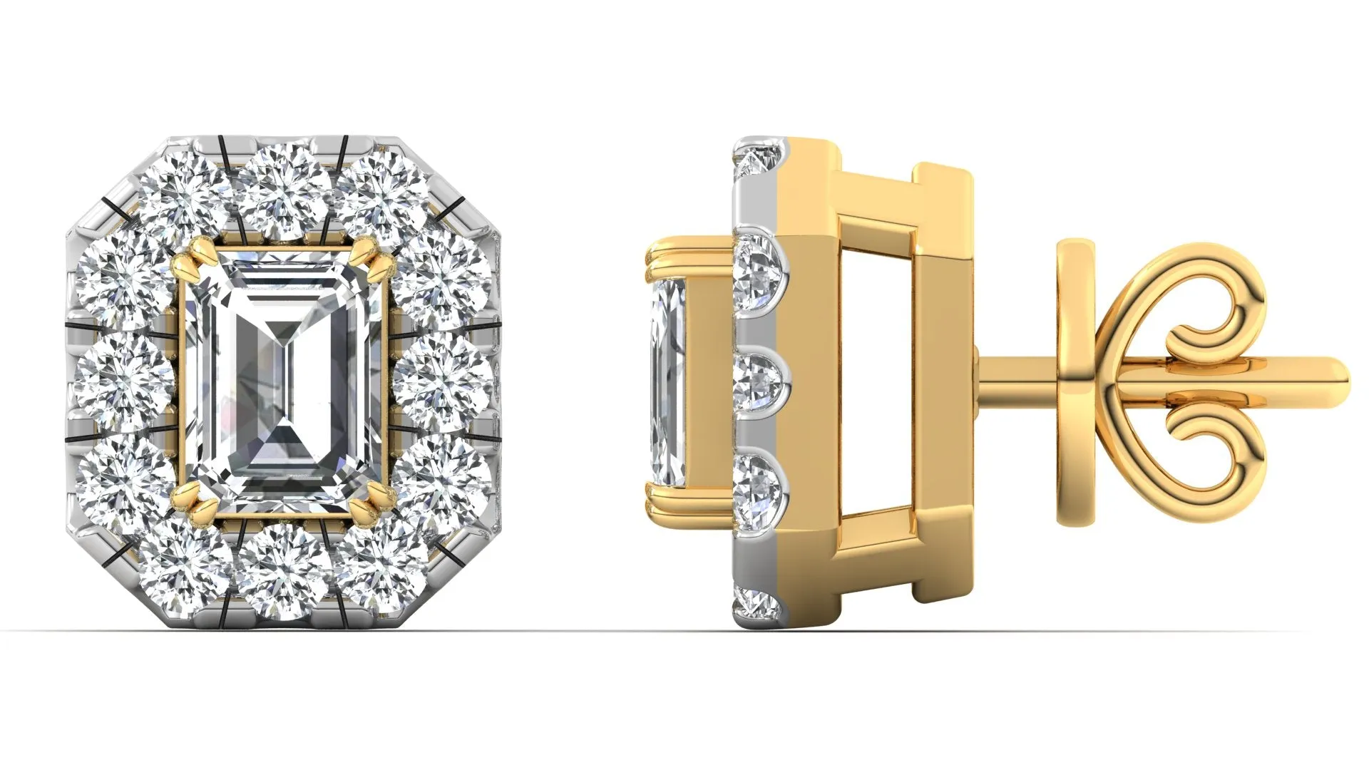 Classic Halo Earrings - 0.77 ct.