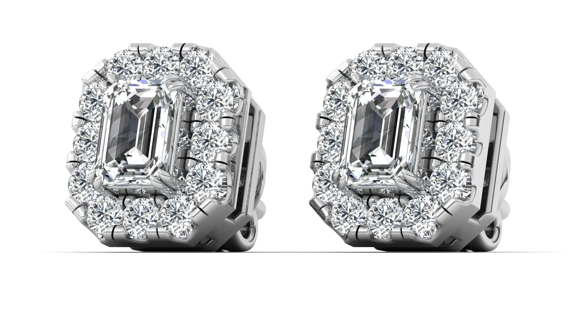 Classic Halo Earrings - 0.77 ct.