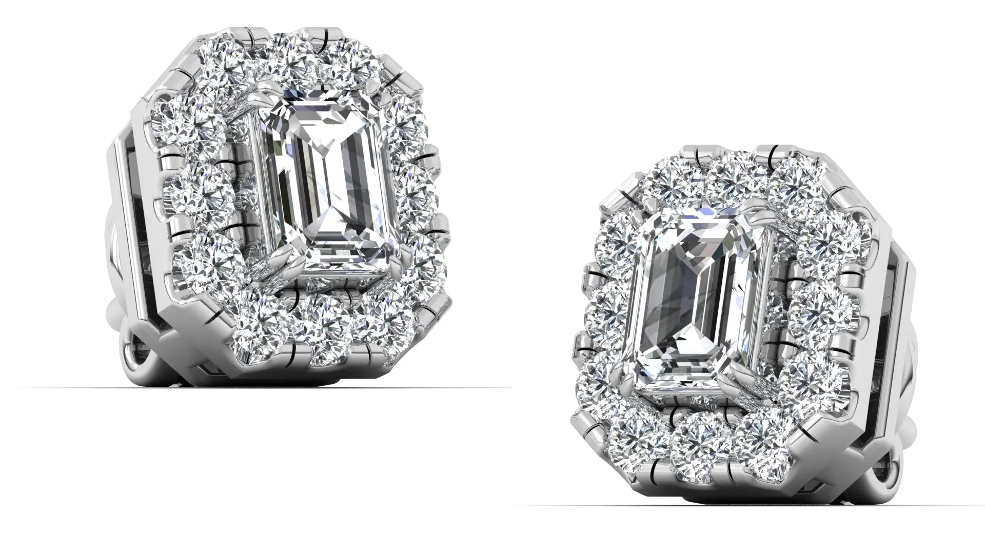 Classic Halo Earrings - 0.77 ct.