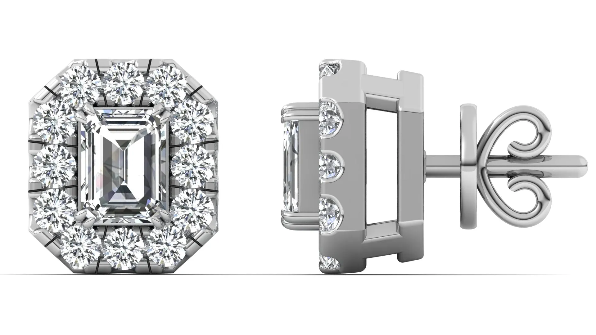 Classic Halo Earrings - 0.77 ct.