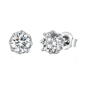 Classic Snowflake Cubic Zirconia Stud Earrings