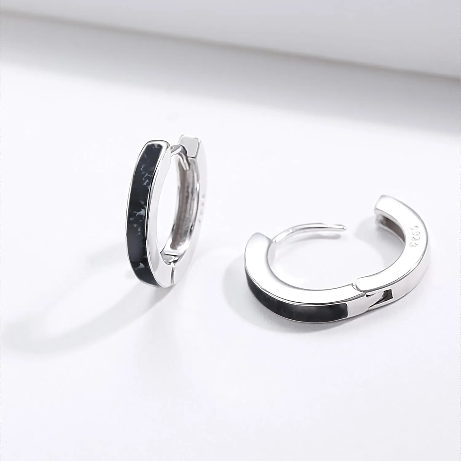 CUOKA MIRACLE Hoop Earrings for Women Opal Hoop Earrings Hinged Huggie Earrings 925 Sterling Silver Hypoallergenic Earrings for Sensitive Ears Simulated Opal Colorful Jewelry Birthday Christmas Gift