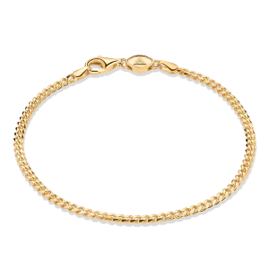 Curb Bracelet, Gold/Stainless Steel (3mm)