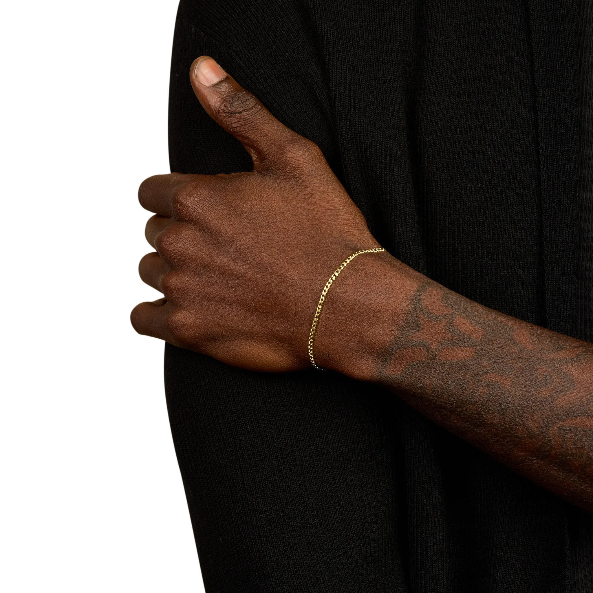 Curb Bracelet, Gold/Stainless Steel (3mm)