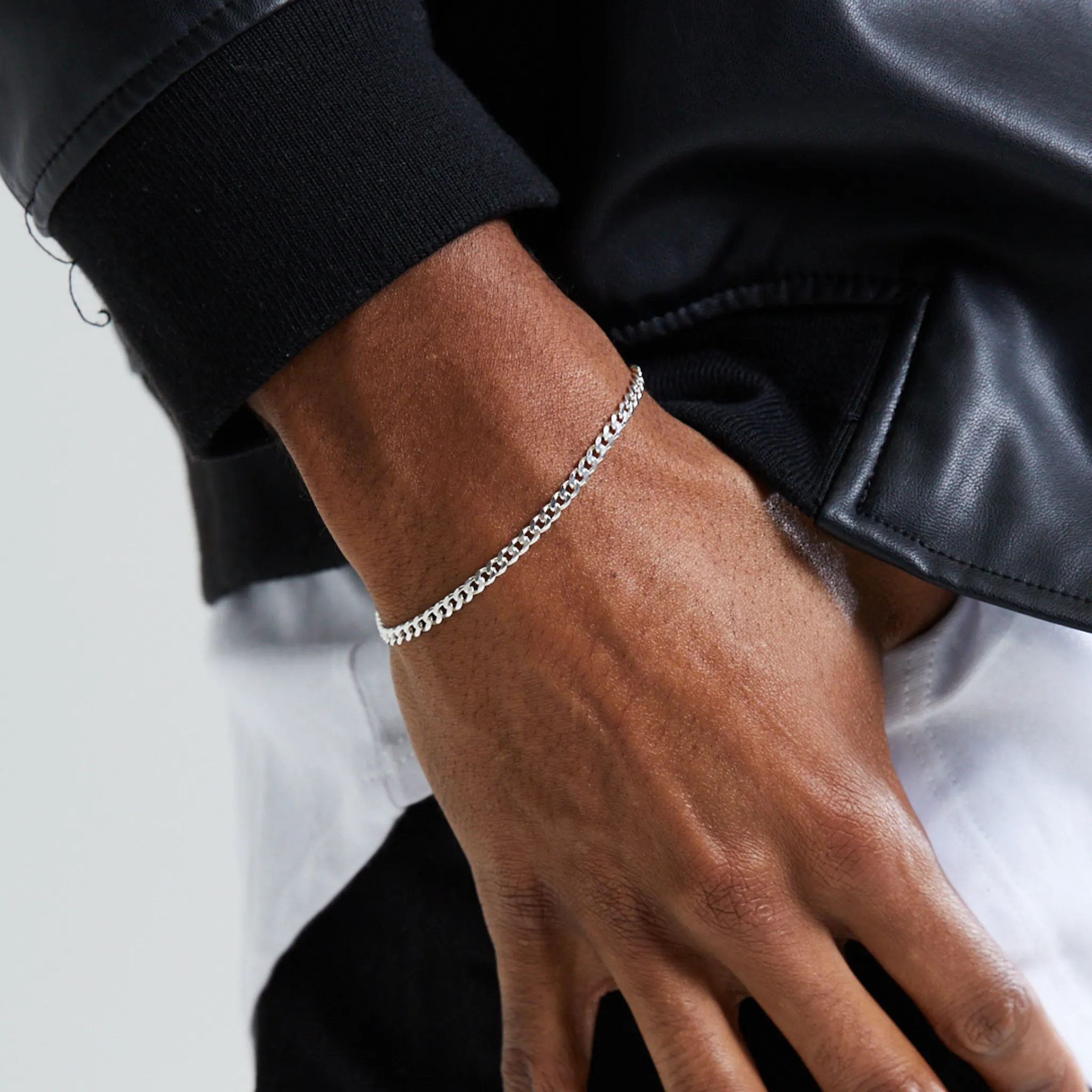 Curb Bracelet, Stainless Steel (3mm)