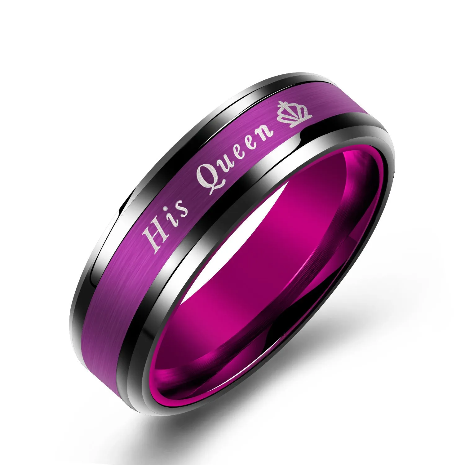 Custom King and Queen Crown Promise Rings Set