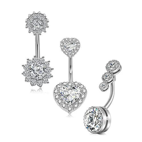 D.Bella 14G Dangle Belly Button Rings 10mm Navel Belly Rings